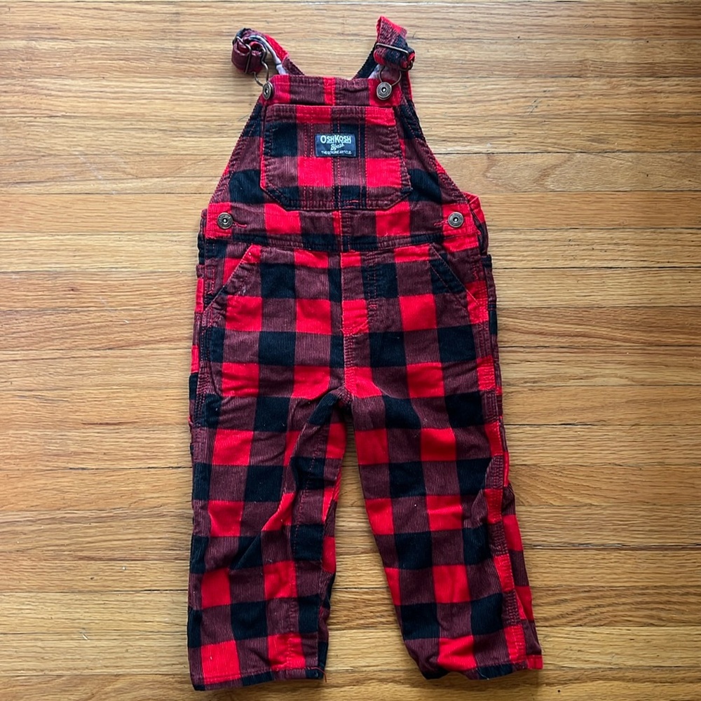 Oshkosh Buffalo plaid overalls